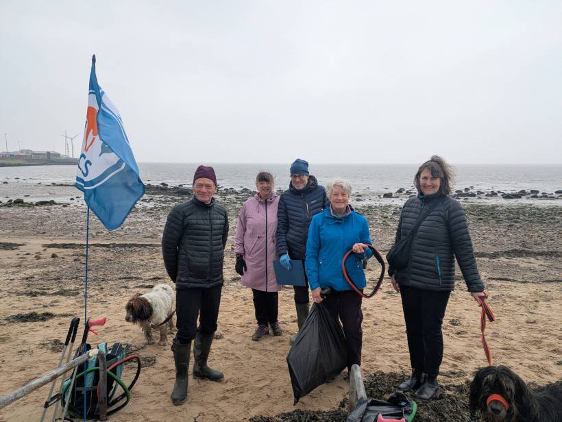 Photo of our beach clean in March 2026.
